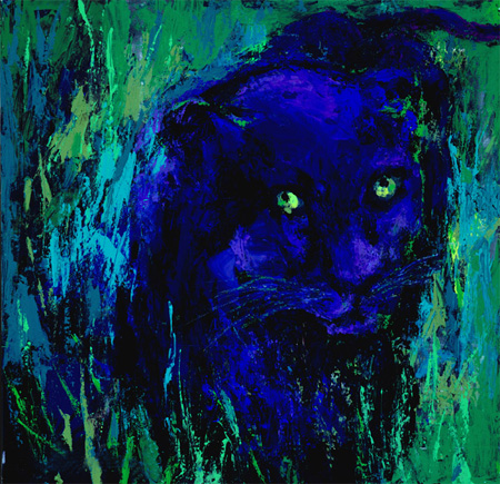 Leroy Neiman - Portrait of a Black Panther